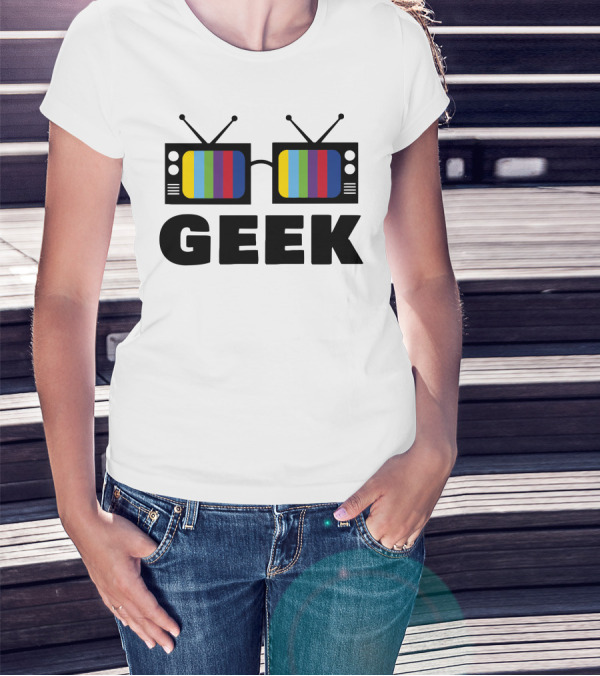 Geek Retro Television Glasses T-Shirt