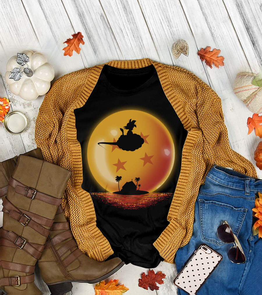 Hero on Sunset Flying Nimbus Kame Island Dragon Ball T-Shirt