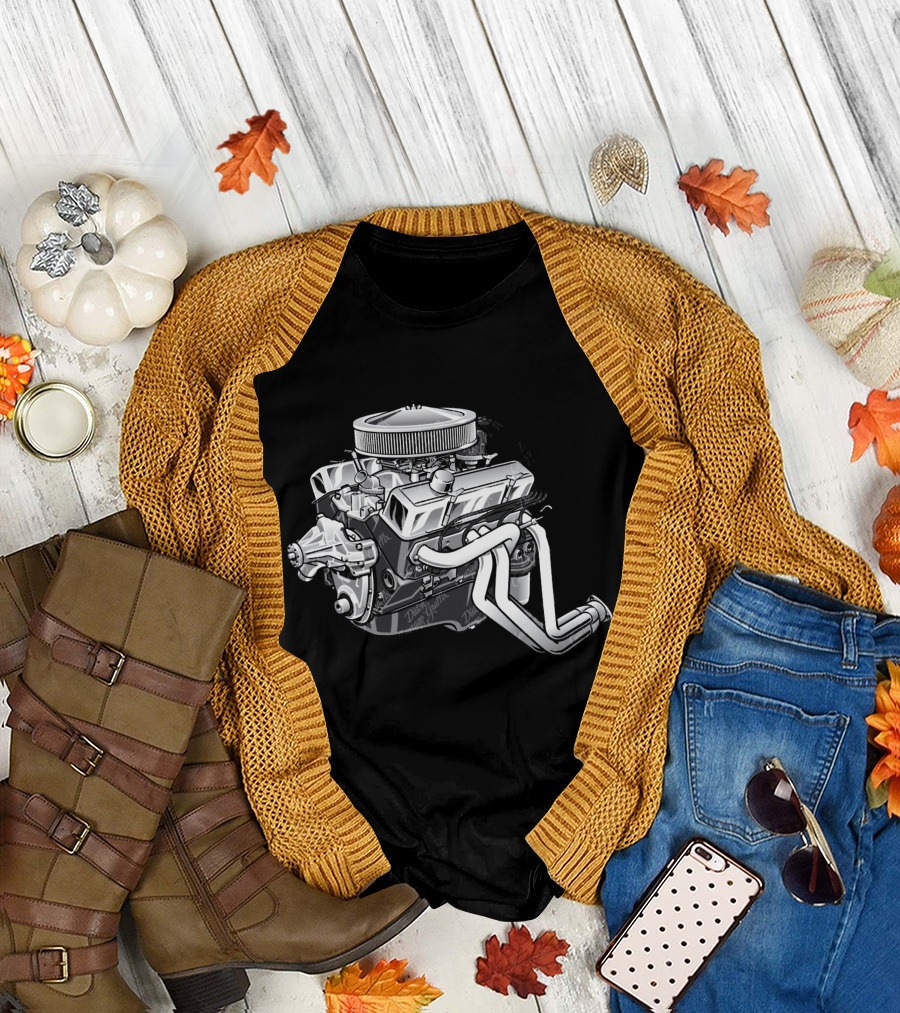 SBC Small Block Engine Drawing T-Shirt