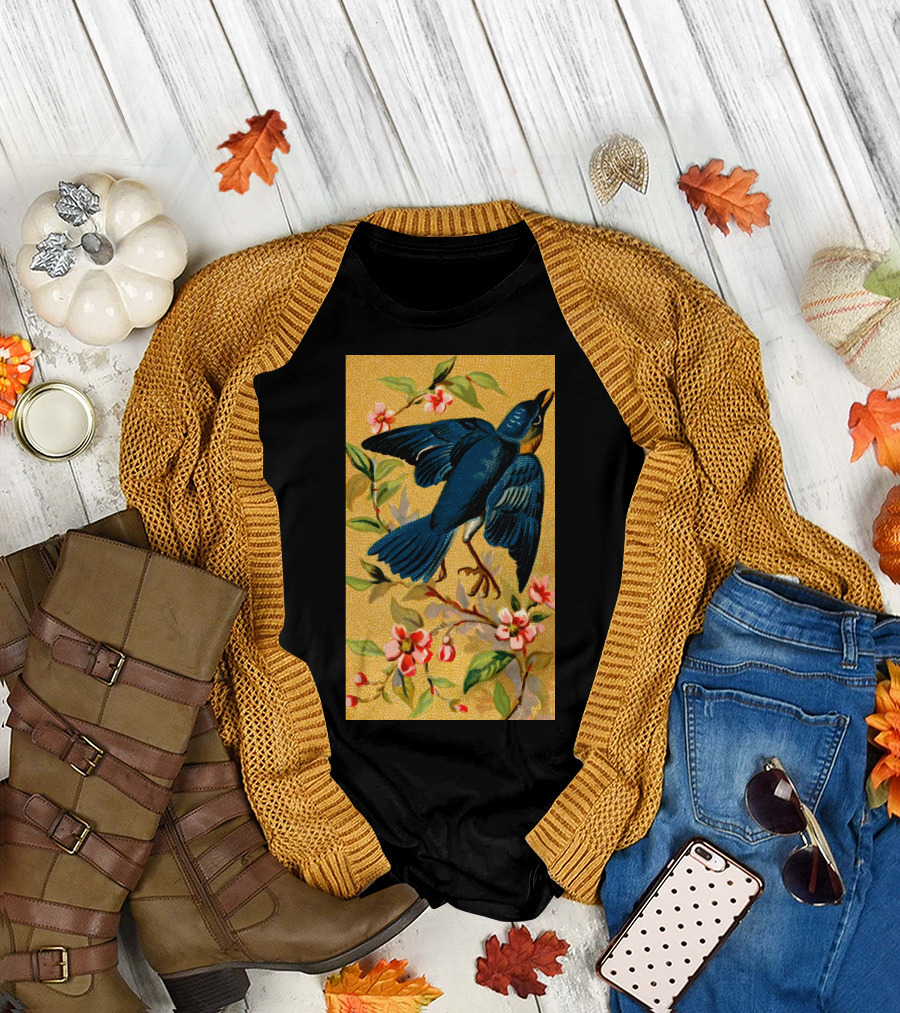 American Pictures Blue Bird in Blossoms T-Shirt