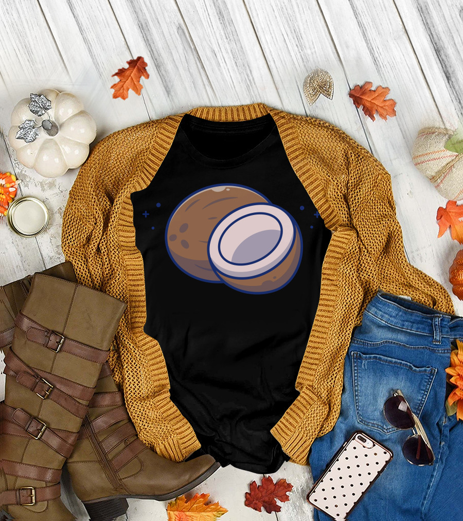 Coconut Fruit Whole and Half T-Shirt