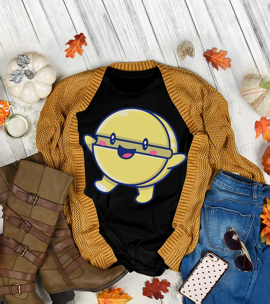 Cute Tablet Happy Yellow Character with Glasses T-Shirt