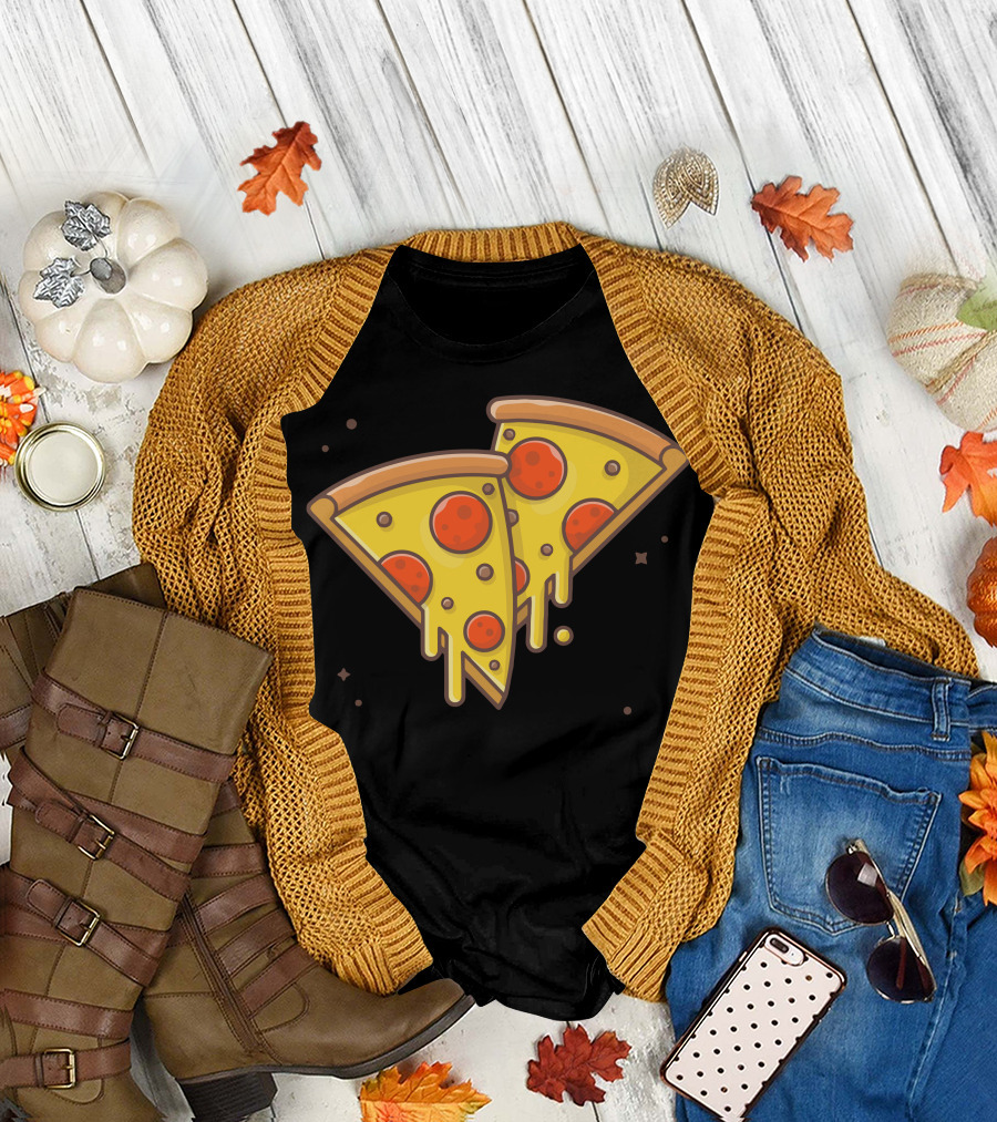 Double Slice Of Pepperoni Pizza With Melted Cheese T-Shirt