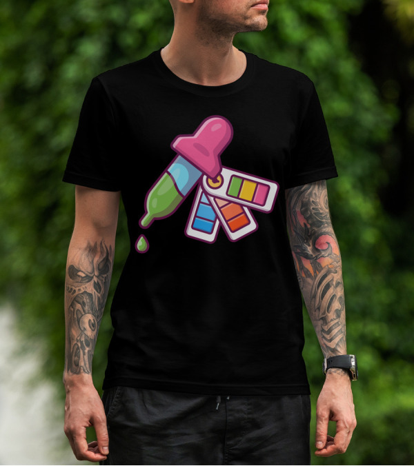 Dropper And Vibrant Color Palette Combination T-Shirt