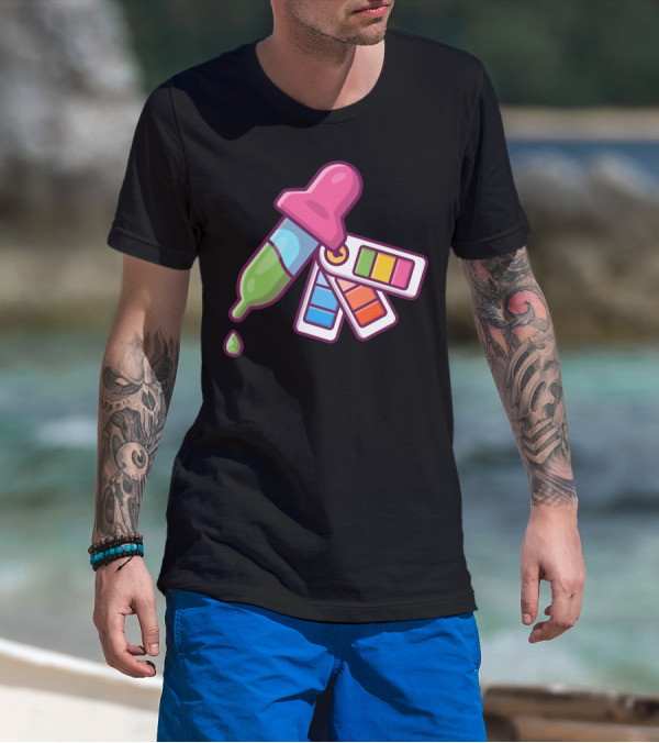 Dropper And Vibrant Color Palette Combination T-Shirt