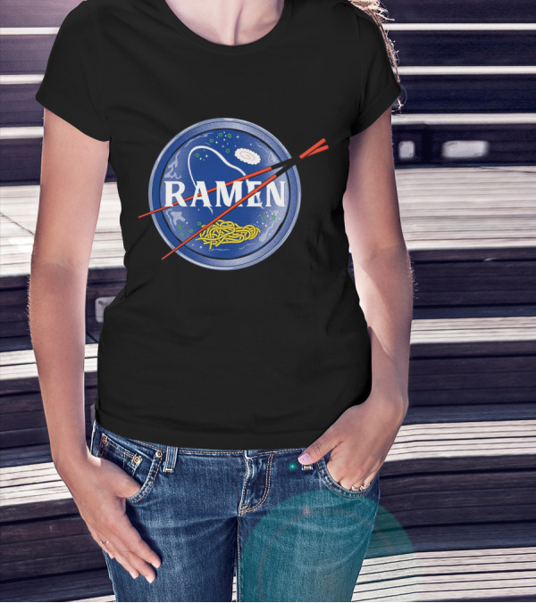 Ramen Universe Space Bowl With Floating Noodles And Chopsticks T-Shirt