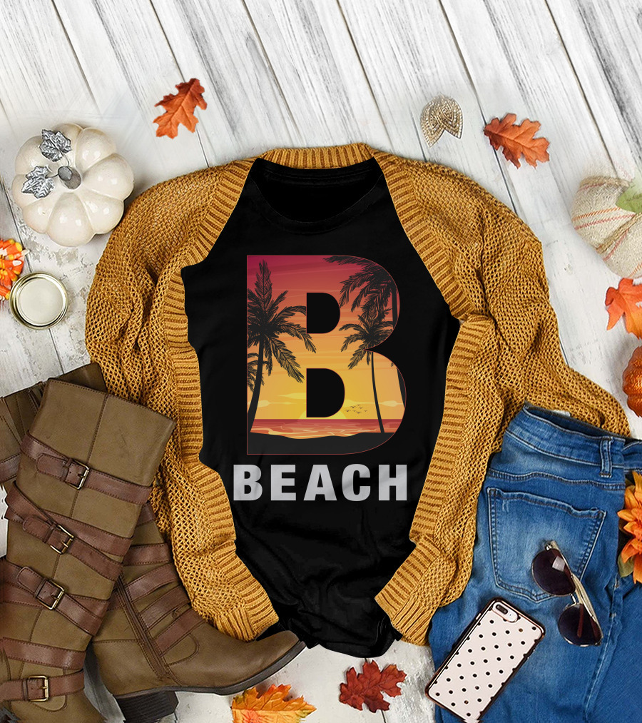 Beach Sunset Palm Trees T-Shirt