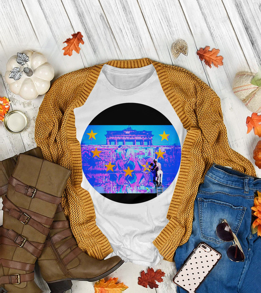 Eurobond Berlin Wall Pop Art with European Stars T-Shirt
