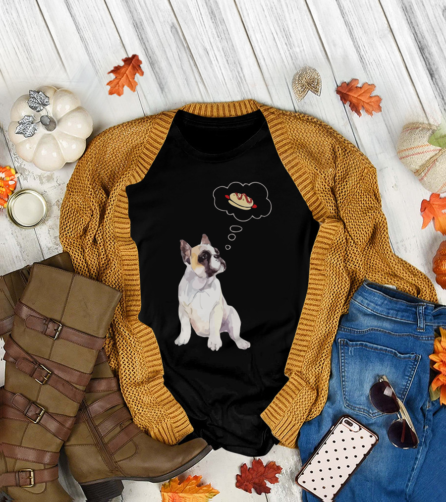 Bulldog Dreaming of a Hot Dog T-Shirt