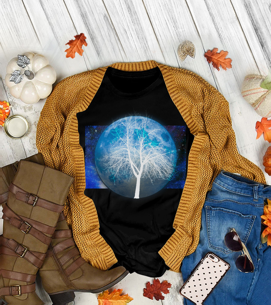 Galaxy Tree Celestial Nightscape T-Shirt