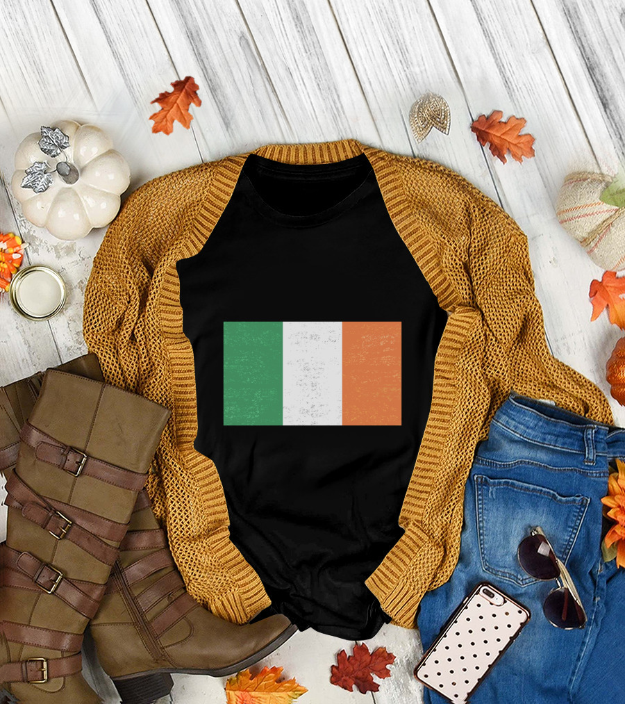 Grunge Irish Flag Ireland Distressed Vintage Look T-Shirt