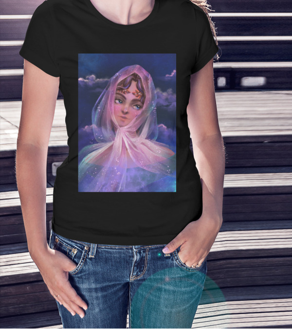 Mother Of Night Enveloped In Celestial Veil T-Shirt