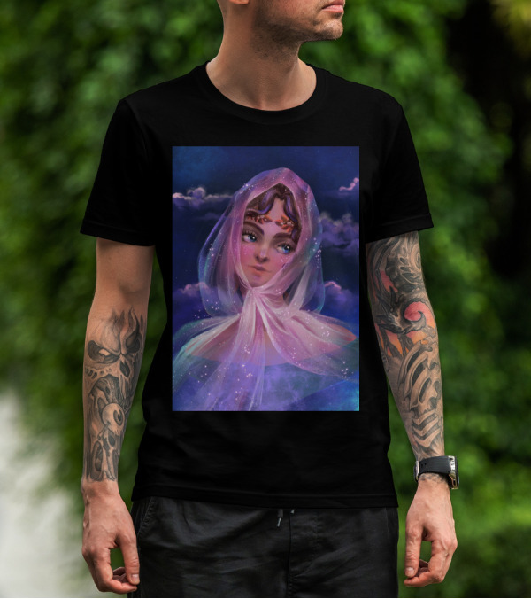 Mother Of Night Enveloped In Celestial Veil T-Shirt