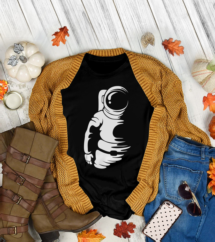 Night Astronaut Floating in Space Adventure T-Shirt