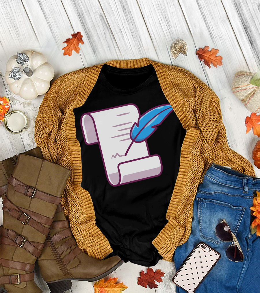 Parchment and Feather Quill Scroll T-Shirt
