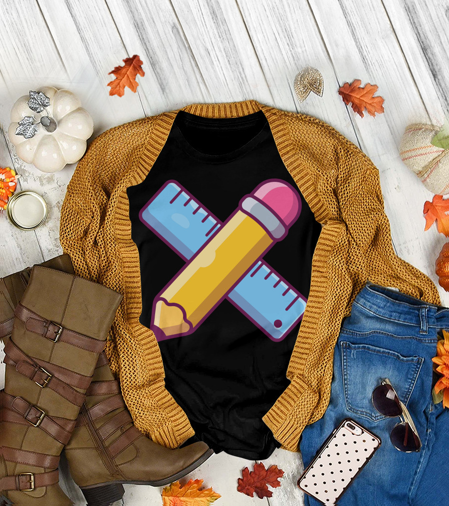 Pencil Ruler Cross T-Shirt