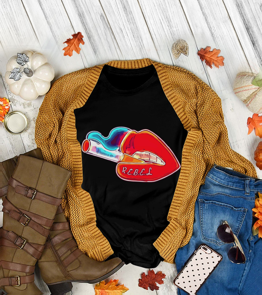 Rebel Lips Smoking Pop T-Shirt