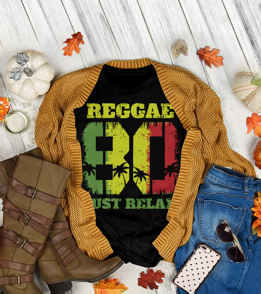 Reggae Just Relax 80s Palm Tree Vibes T-Shirt