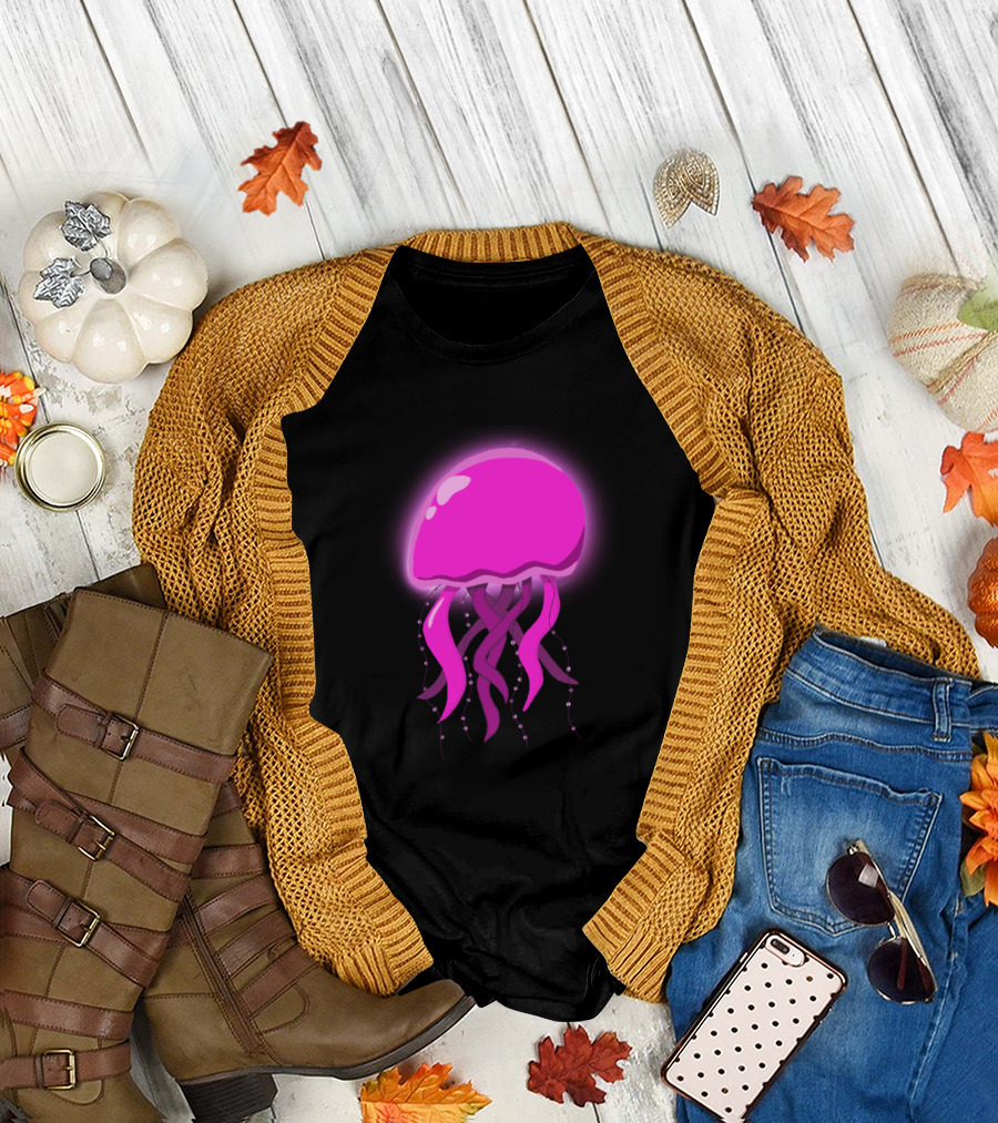 Medusa Neon Pink Jellyfish T-Shirt