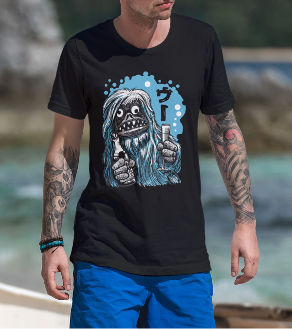 Champagne Monster Woo Kanji Bubbles T-Shirt