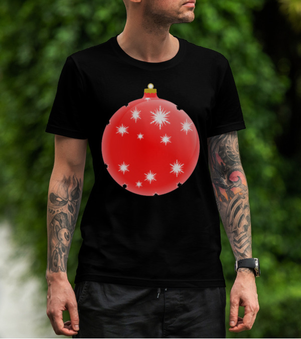 Christmas Ornament Red Bauble With White Snowflakes T-Shirt