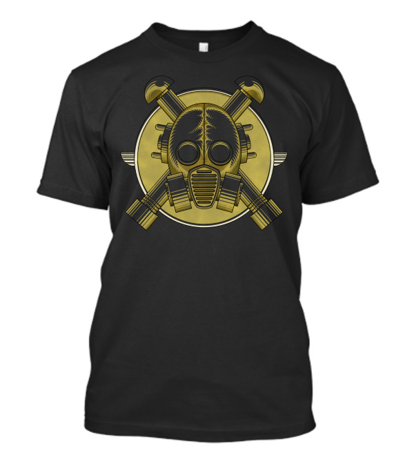Gasmask Crossbones Shovel Emblem T-Shirt