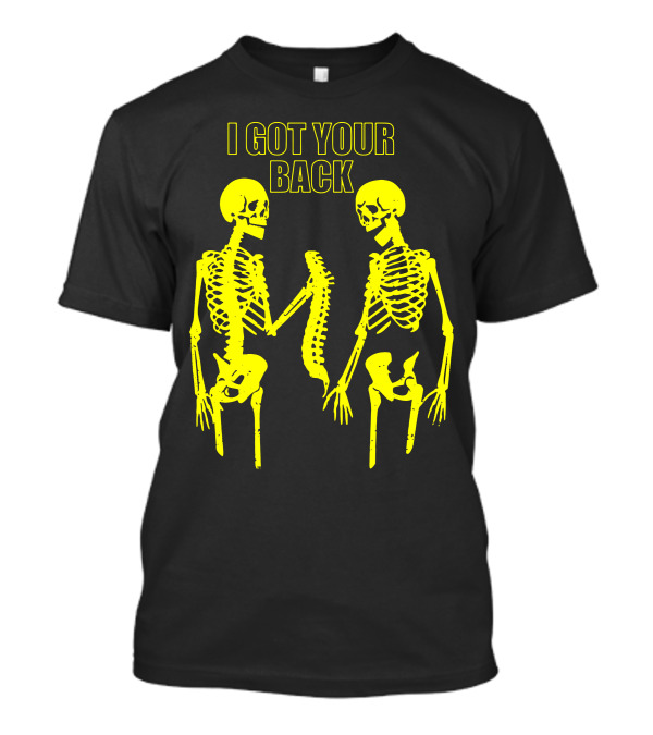 Halloween Skeleton I Got Your Back Halloween Skeletons Yellow T-Shirt