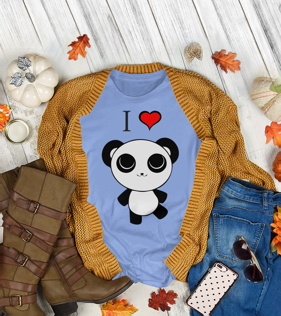 I Love Heart Panda T-Shirt
