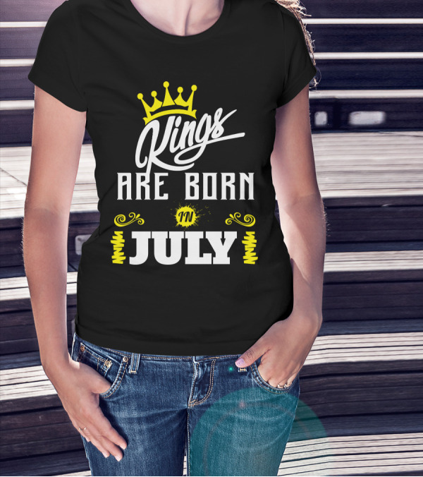Kings Are Born In July Crown T-Shirt