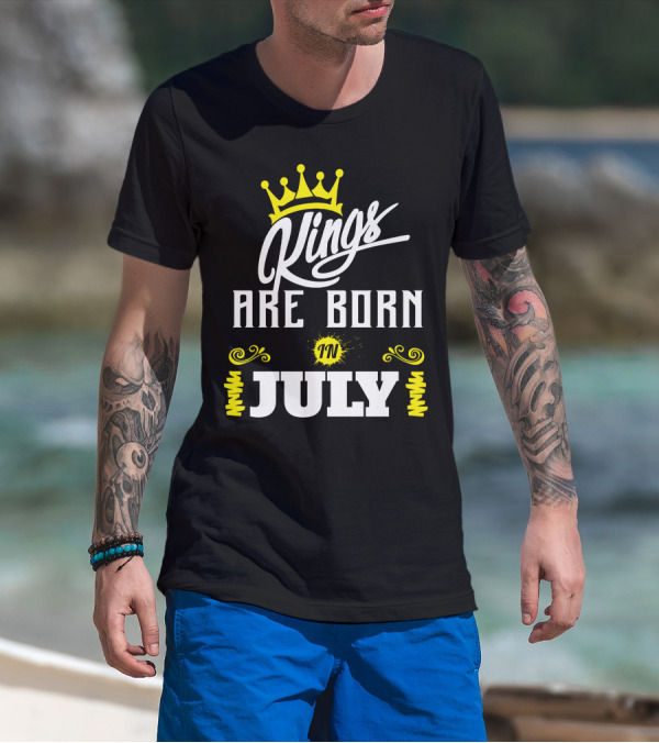 Kings Are Born In July Crown T-Shirt