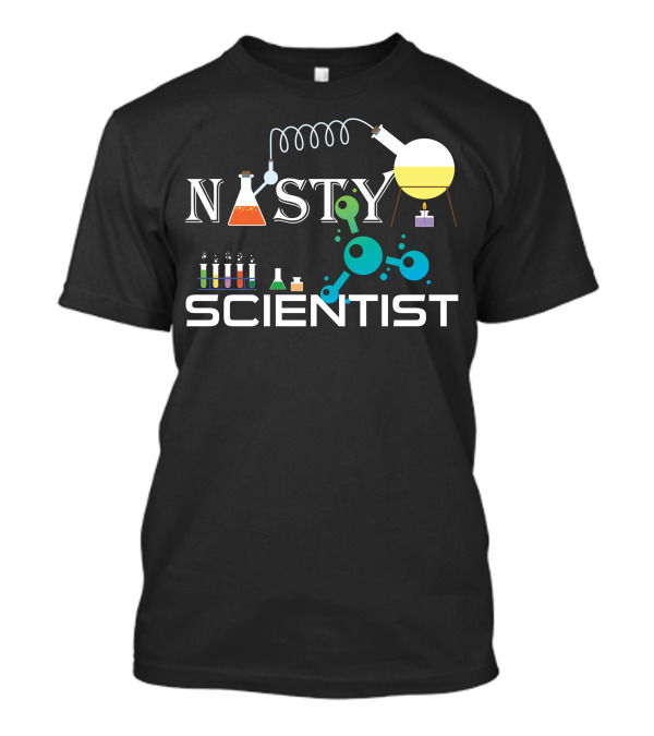 Nasty Scientist Beakers Molecules Test Tubes T-Shirt