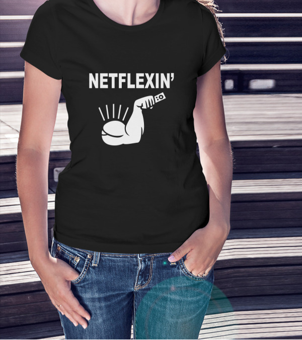 Netflexin' Flexing Arm With Remote Control T-Shirt