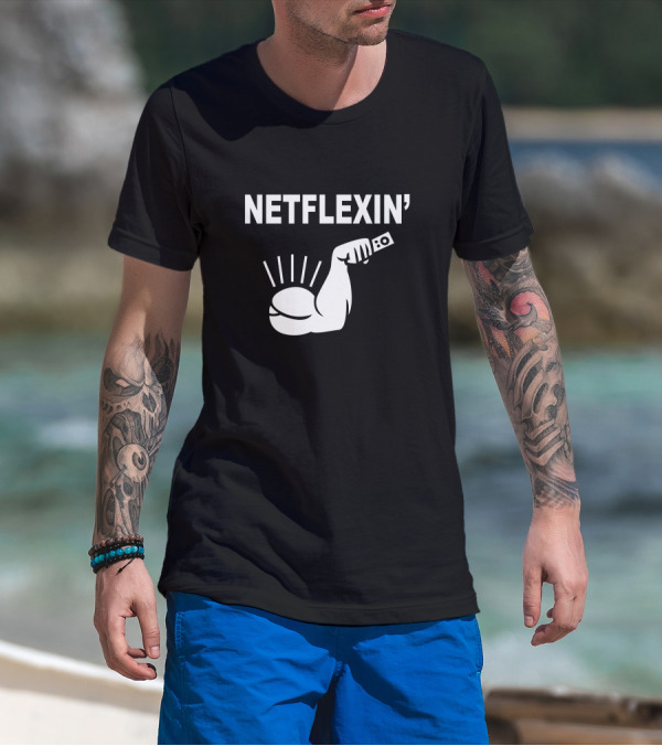 Netflexin' Flexing Arm With Remote Control T-Shirt