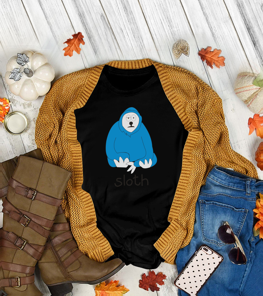 Sloth Blue Hoodie Wide-Eyed T-Shirt