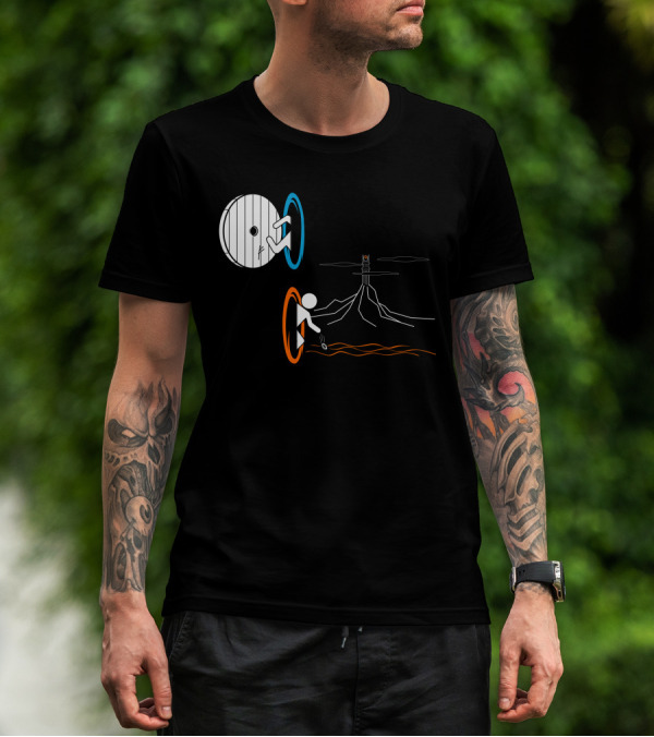 Portal Journey Through Mordor With Barad-dûr And Eye T-Shirt
