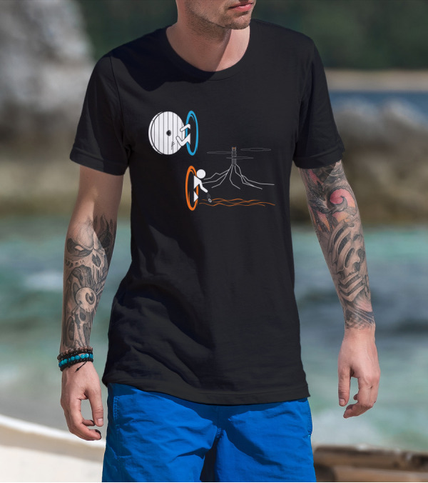 Portal Journey Through Mordor With Barad-dûr And Eye T-Shirt