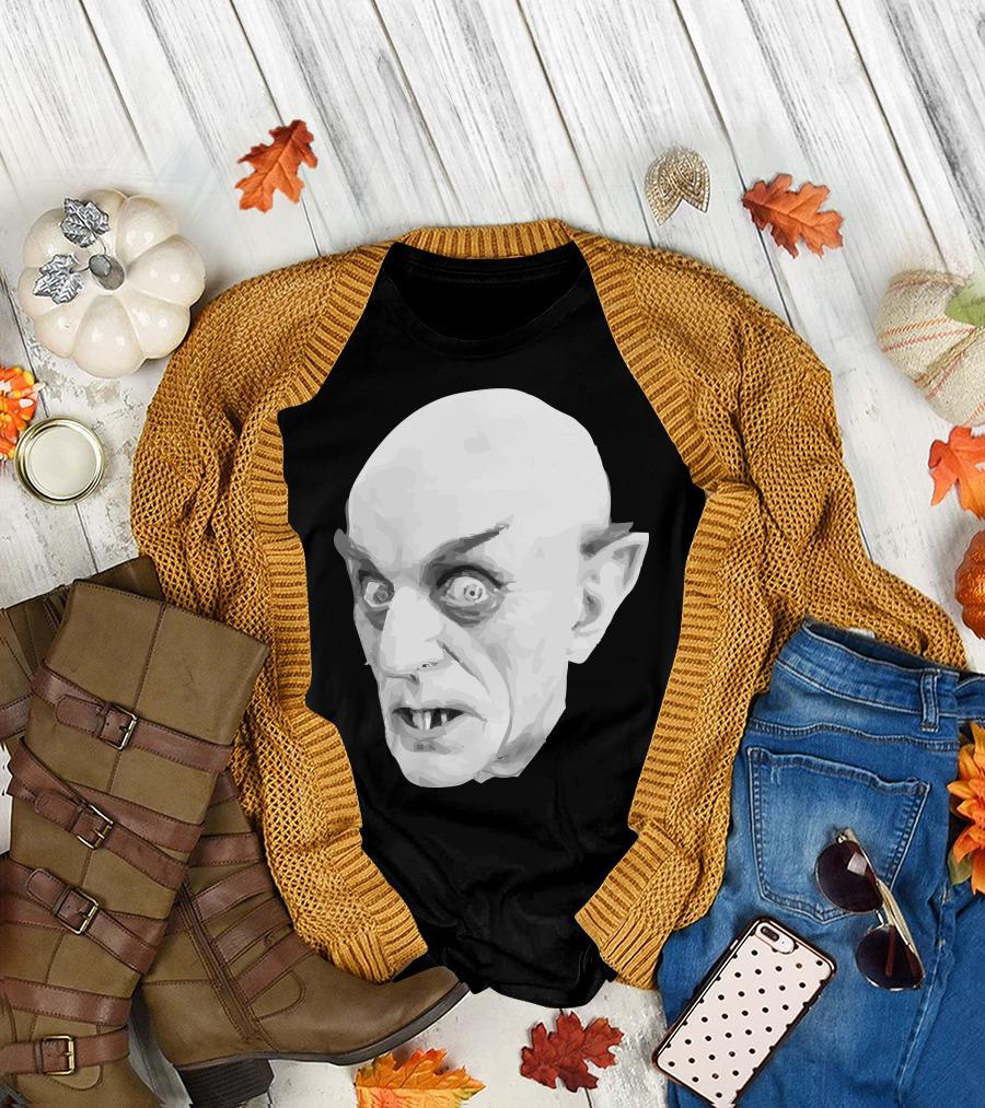 Nosferatu Inspired Old Vampire Iconic Bald T-Shirt