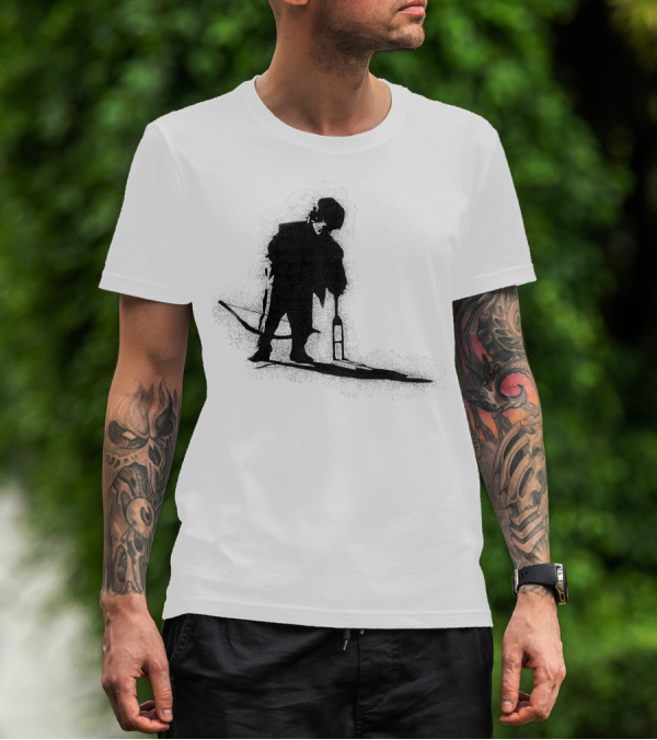 Dark Crossbow Figure With Beer Bottle T-Shirt