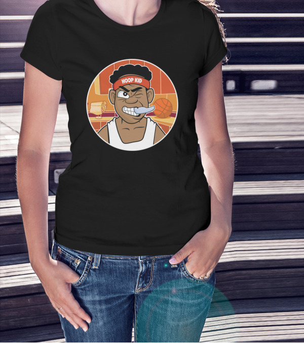 Young Hungry Hoop Kid Basketball Court Attitude T-Shirt
