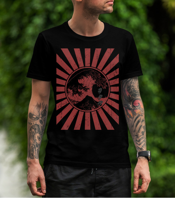 Otaku Wave Rising Sun Japanese T-Shirt