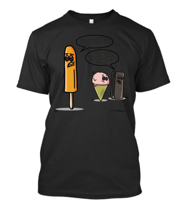 Bad Popsicle Ice Cream Cone And Ice Pop Cartoon T-Shirt