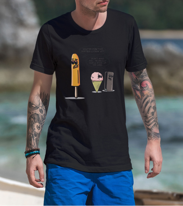 Bad Popsicle Ice Cream Cone And Ice Pop Cartoon T-Shirt