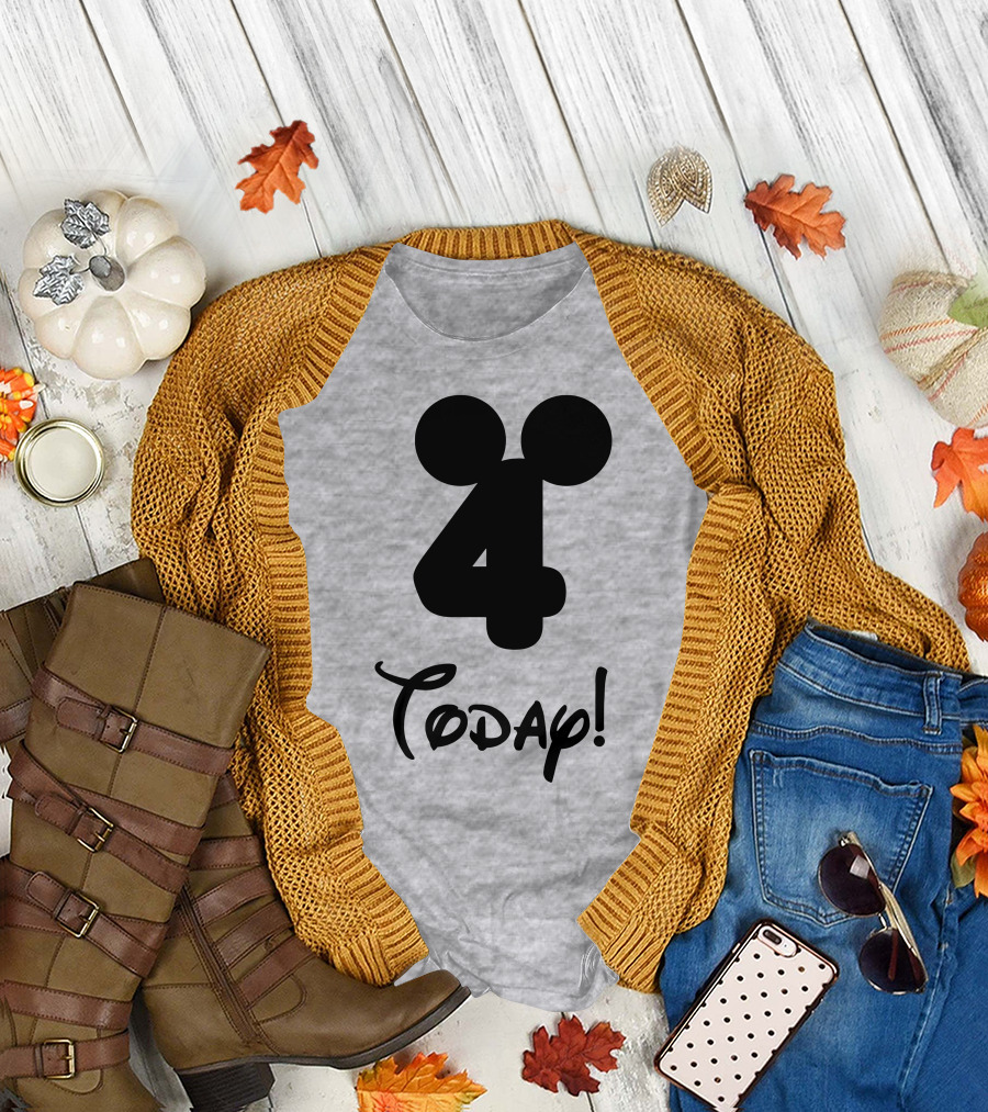 4 Today Mickey Ears Birthday T-Shirt