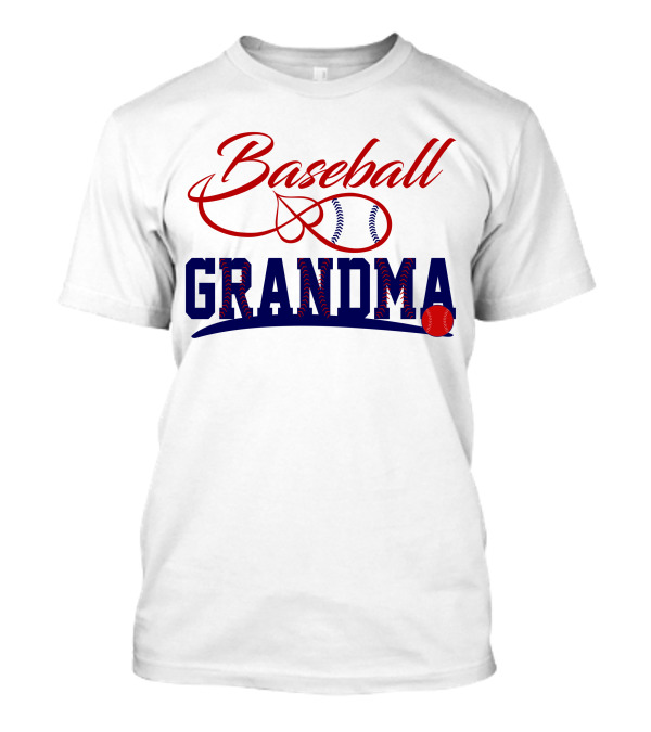 Baseball Grandma Red Blue Stitch Baseballs T-Shirt