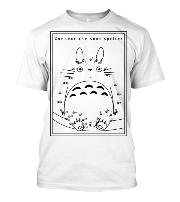 Connect The Soot Sprites Totoro Dot To Dot T-Shirt