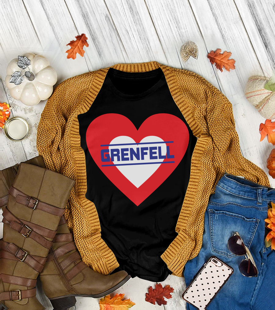Grenfell Heart Symbol with Text in T-Shirt
