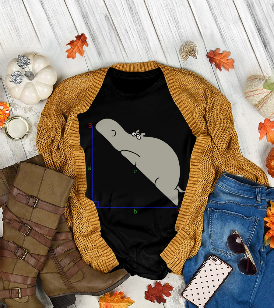 Hippopotenuse Triangle Funny Opposite Adjacency Math Humor T-Shirt