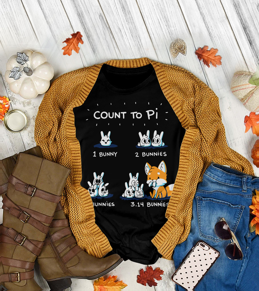 Count To Pi 1 Bunny 2 Bunnies 3 Bunnies 3.14 Bunnies T-Shirt