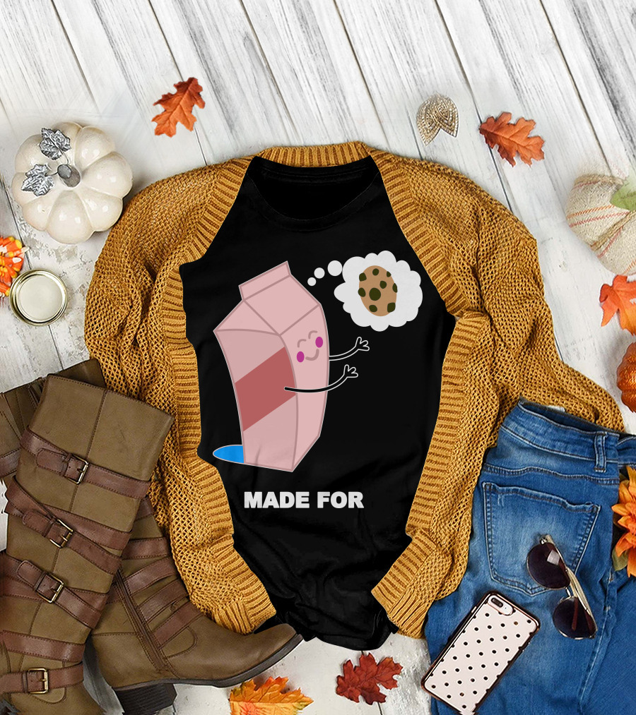 Made for Couple Cute Milk and Cookies T-Shirt