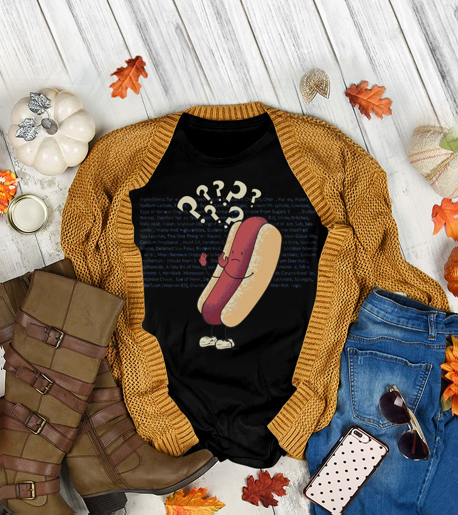 Hot Dogs Identity Crisis Question Marks T-Shirt